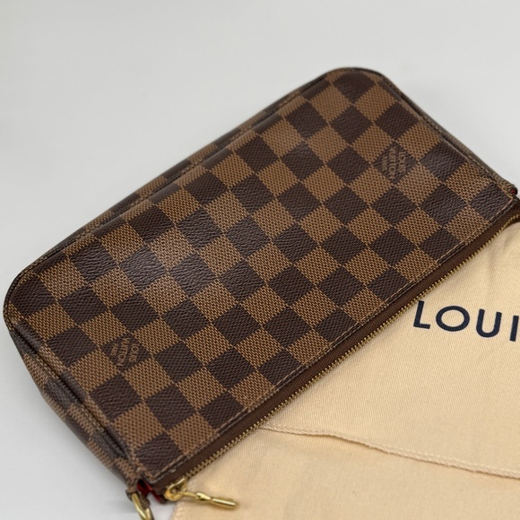 Auth Louis Vuitton Damier Pouchette Accessories Brown Checker small shoulder bag - Picture 12 of 13